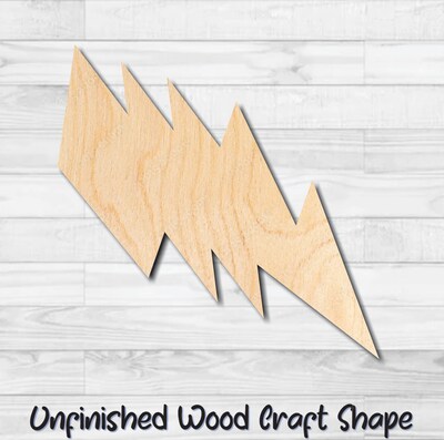 Lightning Bold Arrow 10 Unfinished Wood Shape Blank Laser Cutout Woodcraft Craft Supply ARR-034 - image1